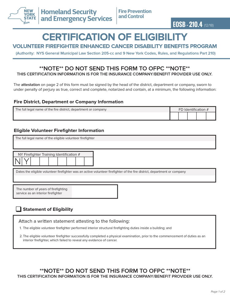 Certification Of Eligibility