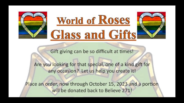 World of Roses Glass and Gifts Donations